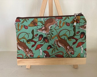 Rat and Mushroom Small Zipper Pouch