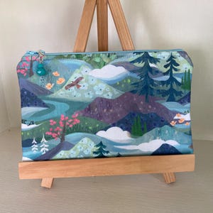 Petite pochette à fermeture éclair Mountain Scape
