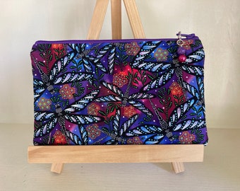 Blue and Purple Dragon Fly  Small Zipper Pouch