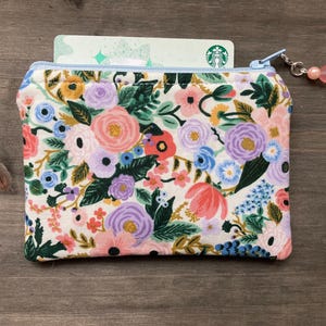 Porte-monnaie fleurs pastel