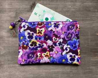 Pansy Print Coin Purse