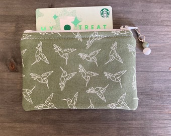 Sage Hummingbird Coin Purse