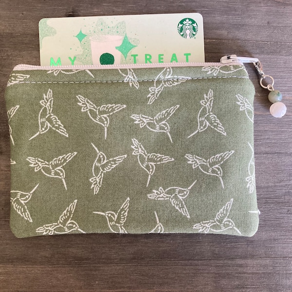 Sage Hummingbird Coin Purse