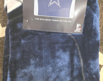 Dallas Cowboys Royal Plush Raschel Throw