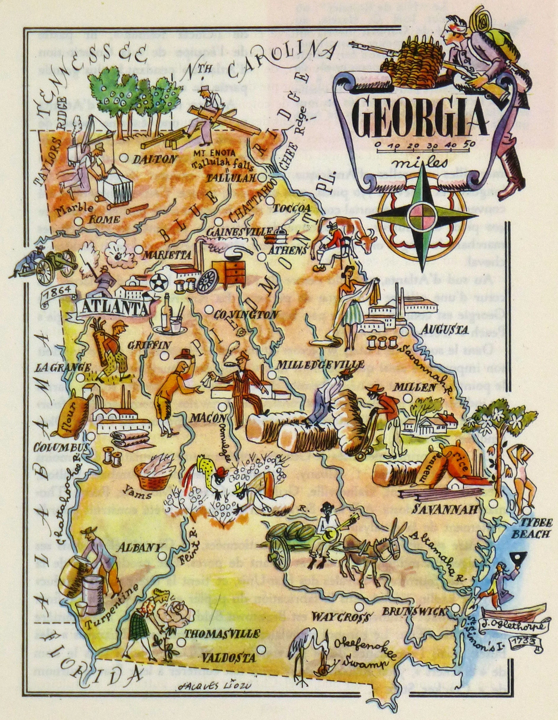 Original Vintage Pictorial Map small/index Card Size Etsy