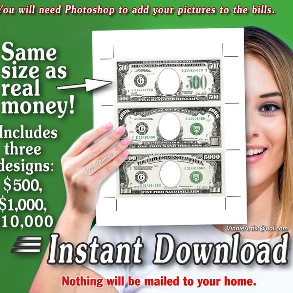 Printable 500 Dollar Bill Etsy