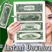 Printable BOOKMARKERS With Money Background Images & Cut Marks 1 2 5 10 ...