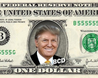 DONALD TRUMP on REAL Dollar Bill Cash Money Collectible Memorabilia Celebrity Bank Note