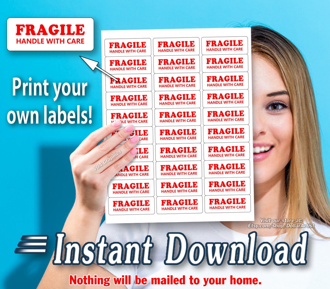 Printable FRAGILE Sticker Template for Your 30 per page Label Sheets Printable FRAGILE Sticker Template for Your 30 per page Label Sheets