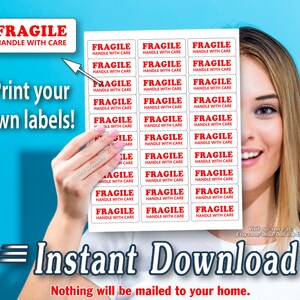 Printable FRAGILE Sticker Template for Your 30-per-page Label Sheets ...