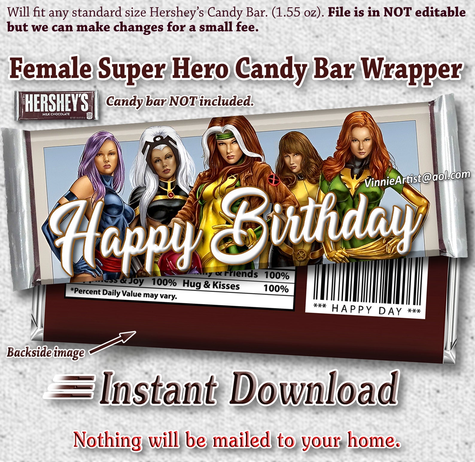 PRINTABLE Hersheys Happy BIRTHDAY Candy Bar Wrappers Chocolate - Etsy