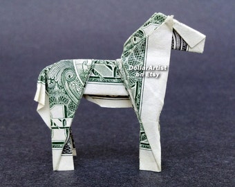 HORSE Money Origami - Dollar Bill Cash - Animal