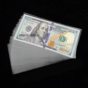 100 SOFT Geldhülle Dollar Währung Bargeldhüllen Schutzhüllen Halter Währung 200 300 400 500 600