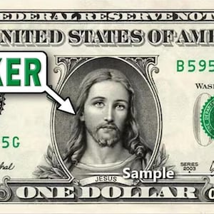 JESUS Christ on Real Money - Custom Dollar Bill Art Collectible Cash