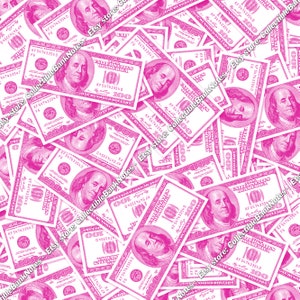 Pink 100 Dollar Bill Background Image Money Hundred Background Wallpaper X-mas Wrapping Paper Color collage Pattern Sublimation