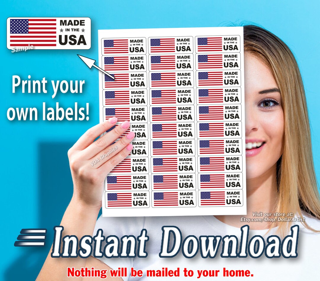 Printable Made in the USA Sticker Template for Your - Etsy