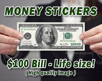 6x MONEY Stickers Die Cut SMALL Stacks Rolls Labels Decals