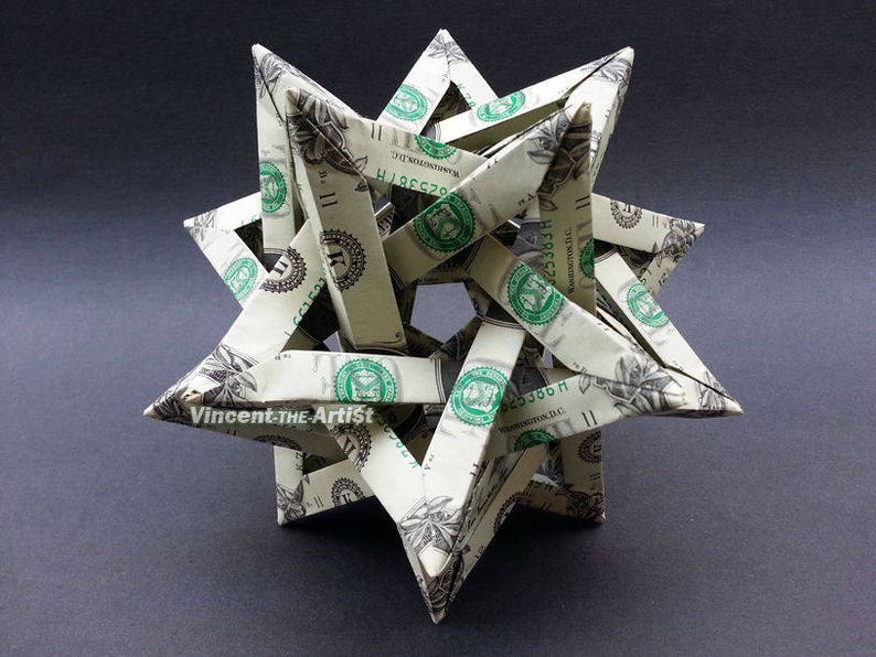 Five Intersecting Tetrahedra Dollar Origami Geometrical Etsy - 