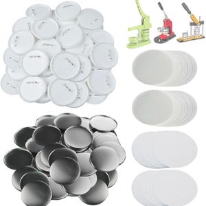 Button Machine Supplies 100 Sets 75mm(3 inch) Button Parts for Button Maker Machine Supplies Pin Back