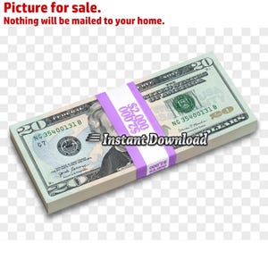 IMAGEM À VENDA: Pilha de notas de vinte dólares PNG Gráfico Digital Transparente Baixar Arquivo Photoshop 20 Arte Dois Mil