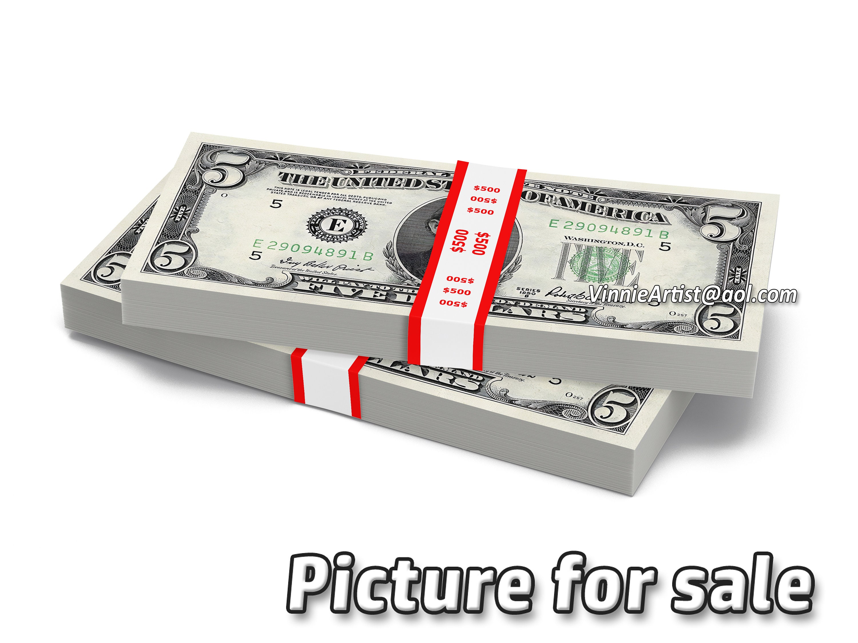 PICTURE for SALE Stacks of Money Stack of Five Dollar Bills 5 Dollar Bills  PNG Graphic Transparent Photoshop Pile of Money Image 