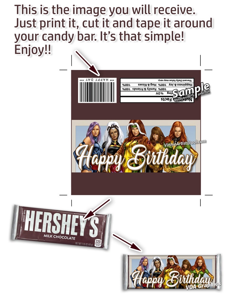 PRINTABLE Hersheys Happy BIRTHDAY Candy Bar Wrappers Chocolate - Etsy