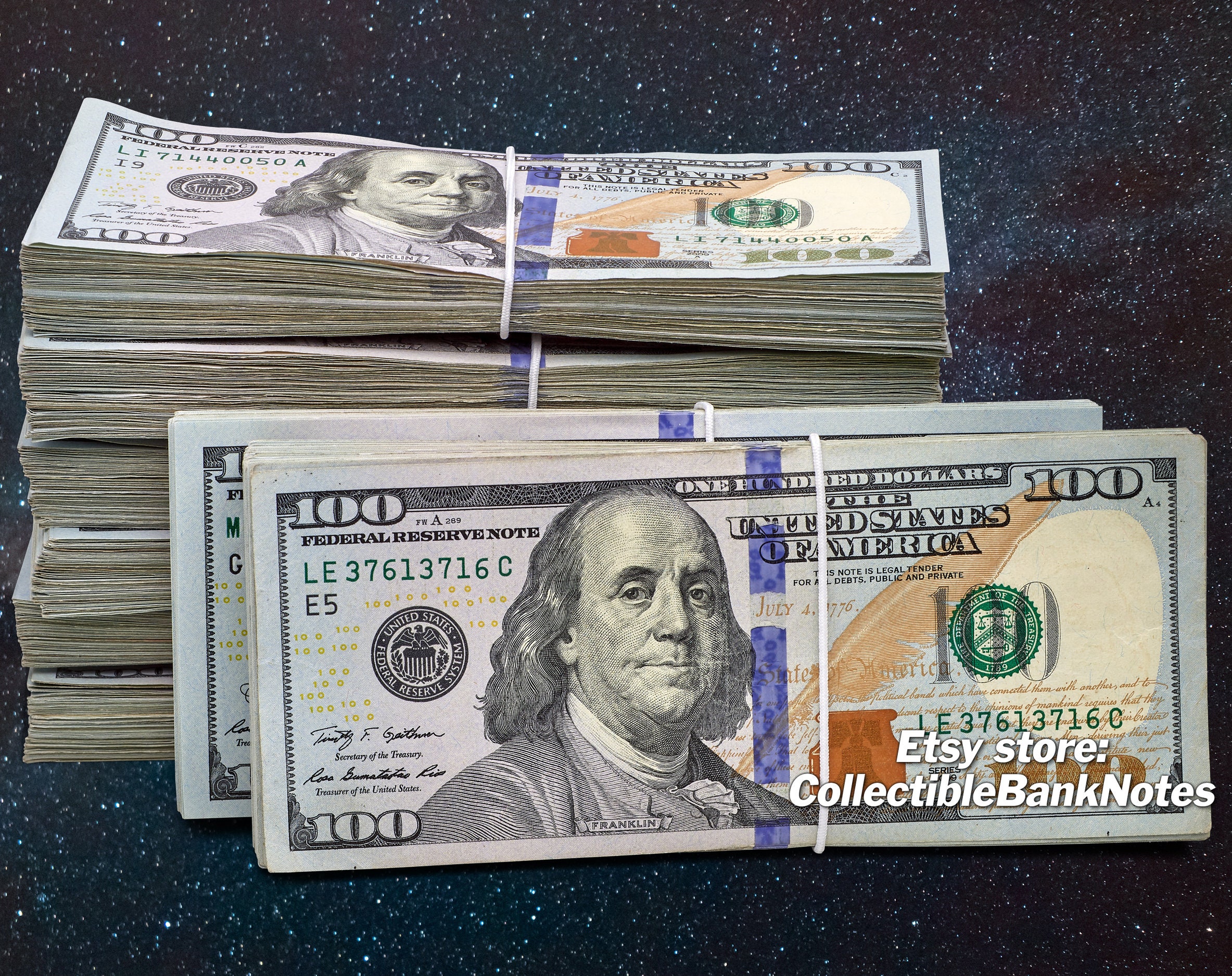 PICTURE for SALE: Banded Money Stack of Hundred Dollar Bills - Etsy India