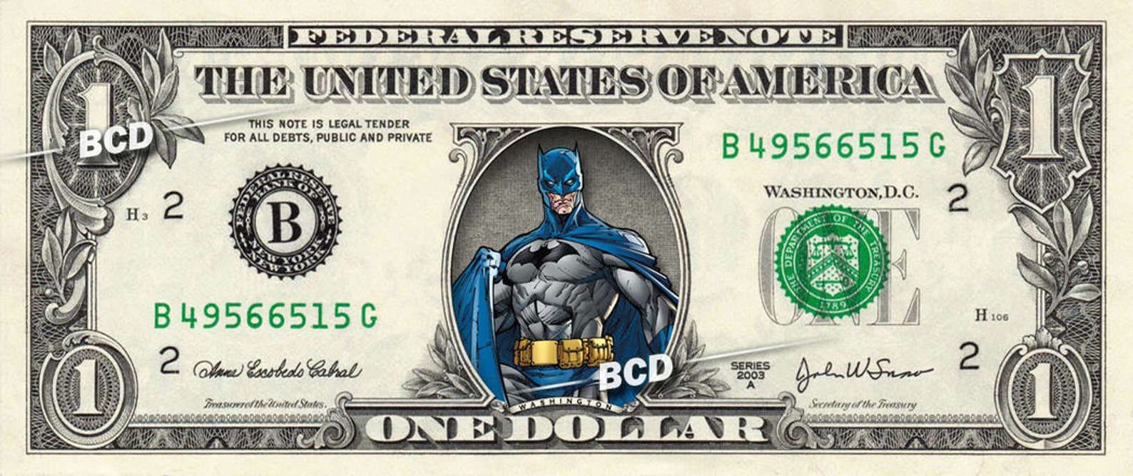 BATMAN on a REAL Dollar Bill DC Comics Cash Money Collectible Etsy