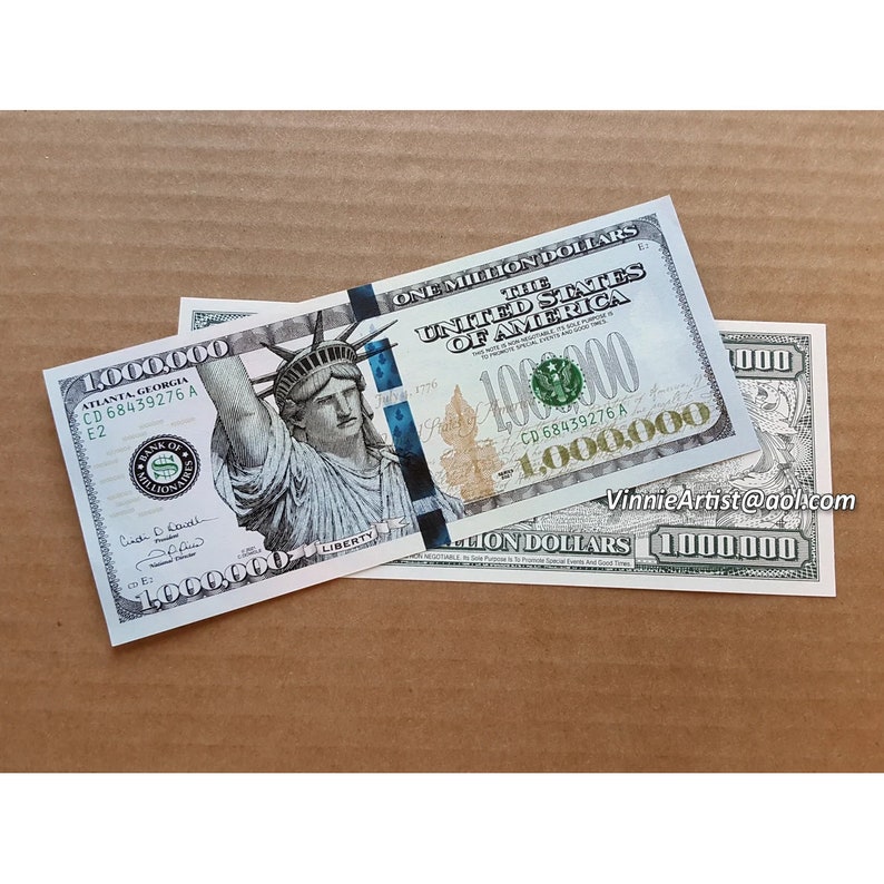 One Million Dollar Bill Become a Millionaire Now LOL FAKE MONEY image 1