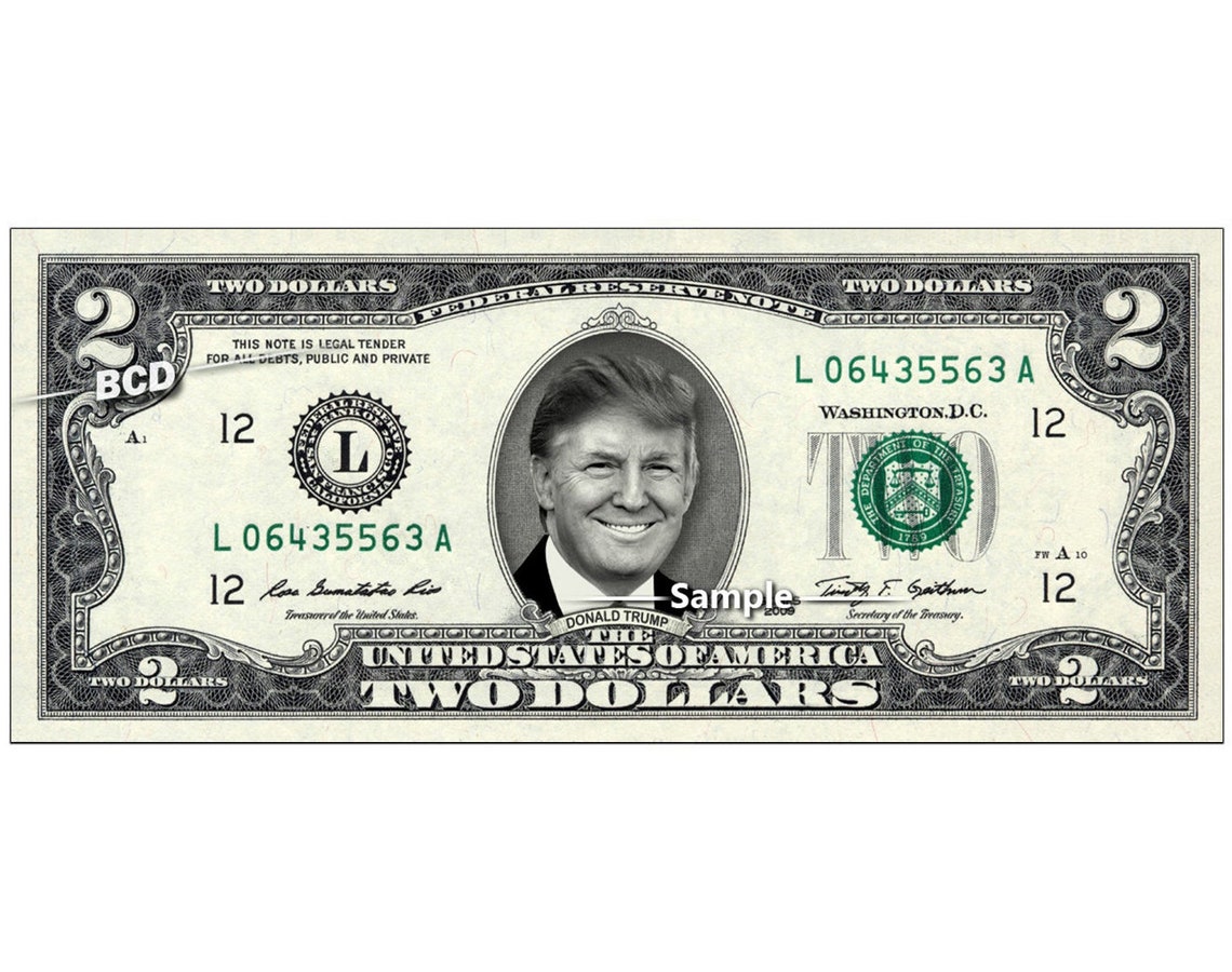DONALD TRUMP on Two Dollar Bill REAL Money Cash Collectible - Etsy