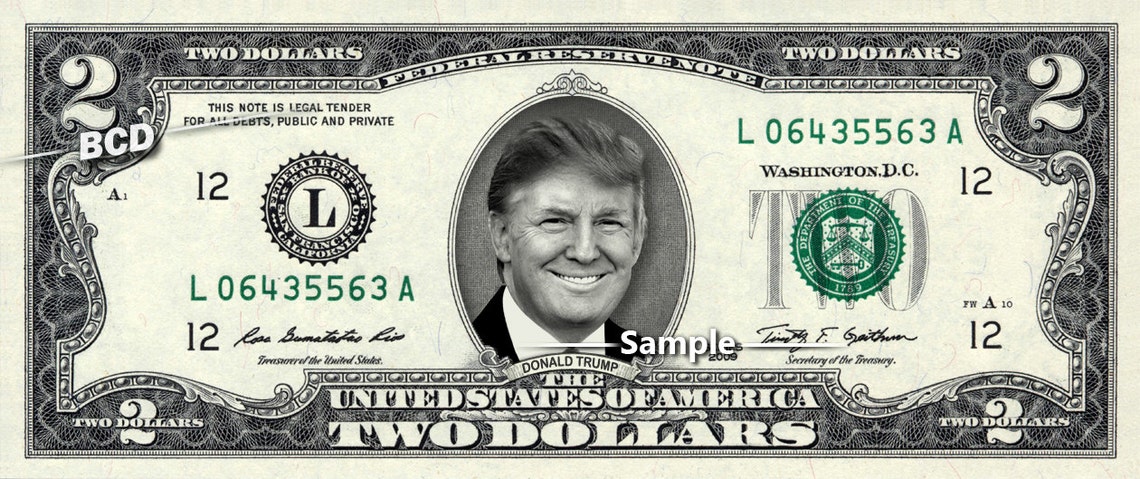 DONALD TRUMP on Two Dollar Bill REAL Money Cash Collectible | Etsy