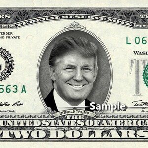 DONALD TRUMP on Two Dollar Bill REAL Money Cash Collectible Memorabilia ...