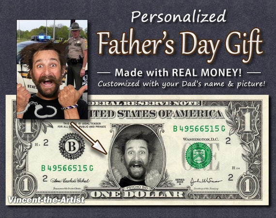 REAL $2 Dollar with Your FACE /& NAME Picture Custom Personalized Cash Money Bill