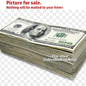 PICTURE for SALE Loose Stack of Hundred Dollar Bills 100 PNG Graphic Transparent Digital Download File Photoshop Artwork