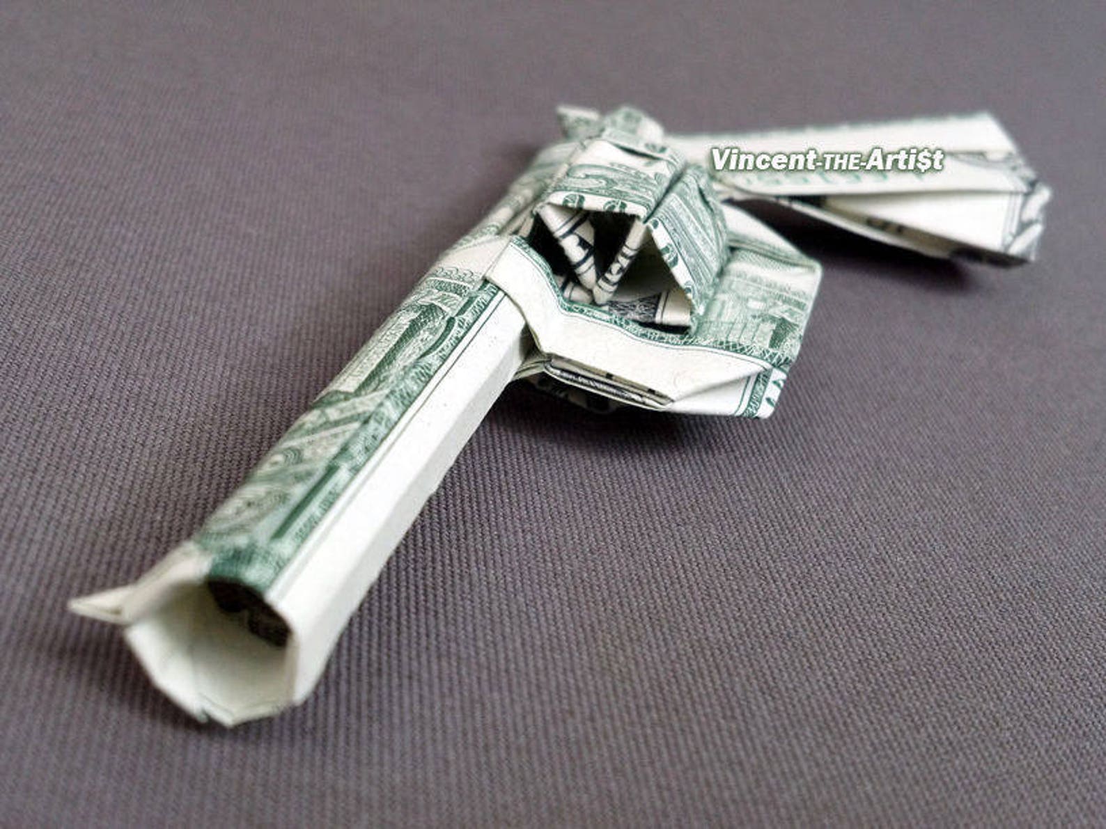 REVOLVER GUN Money Origami Dollar Bill Weapon Gun Assault Etsy