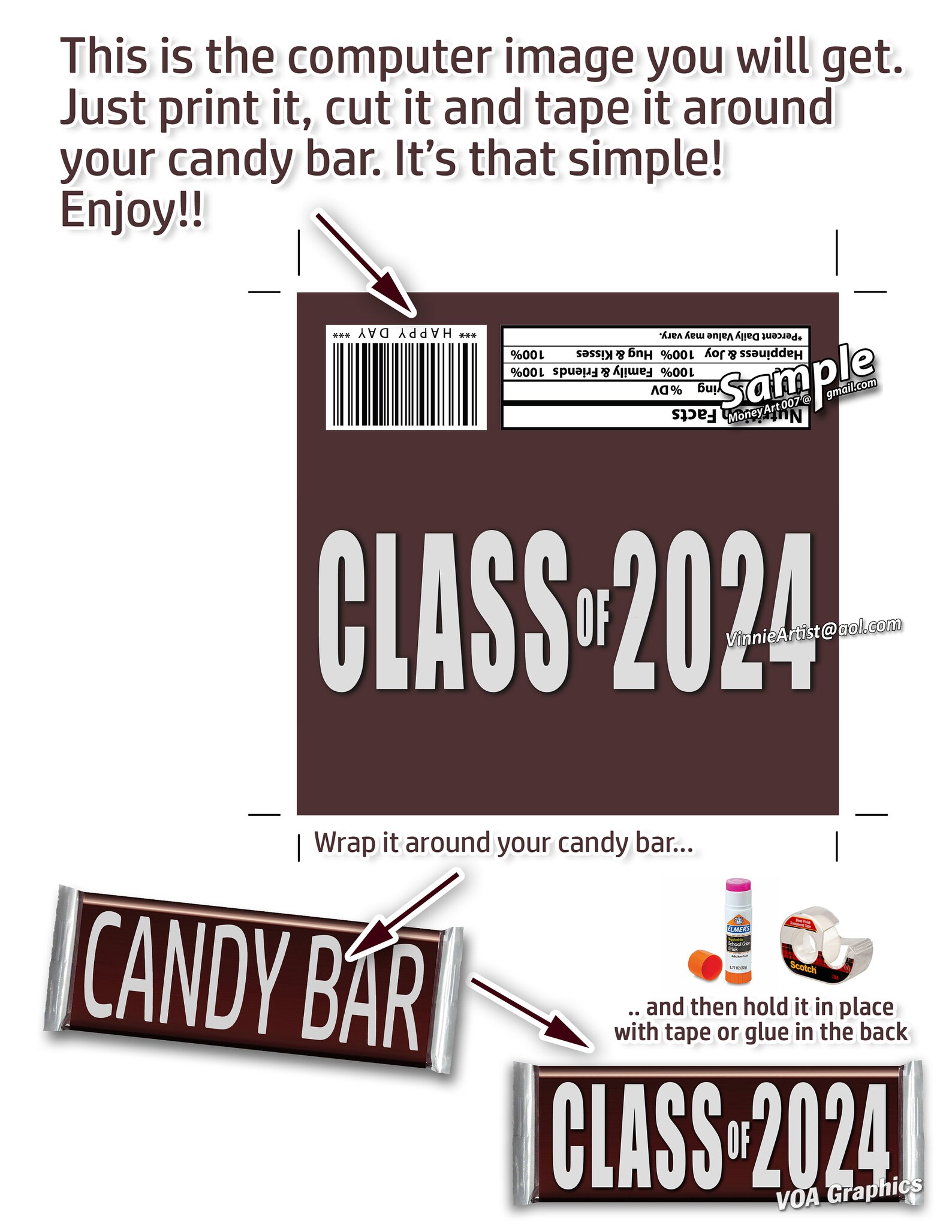 PRINTABLE Graduation Congrats Congratulations Gift Thank You Candy Bar ...