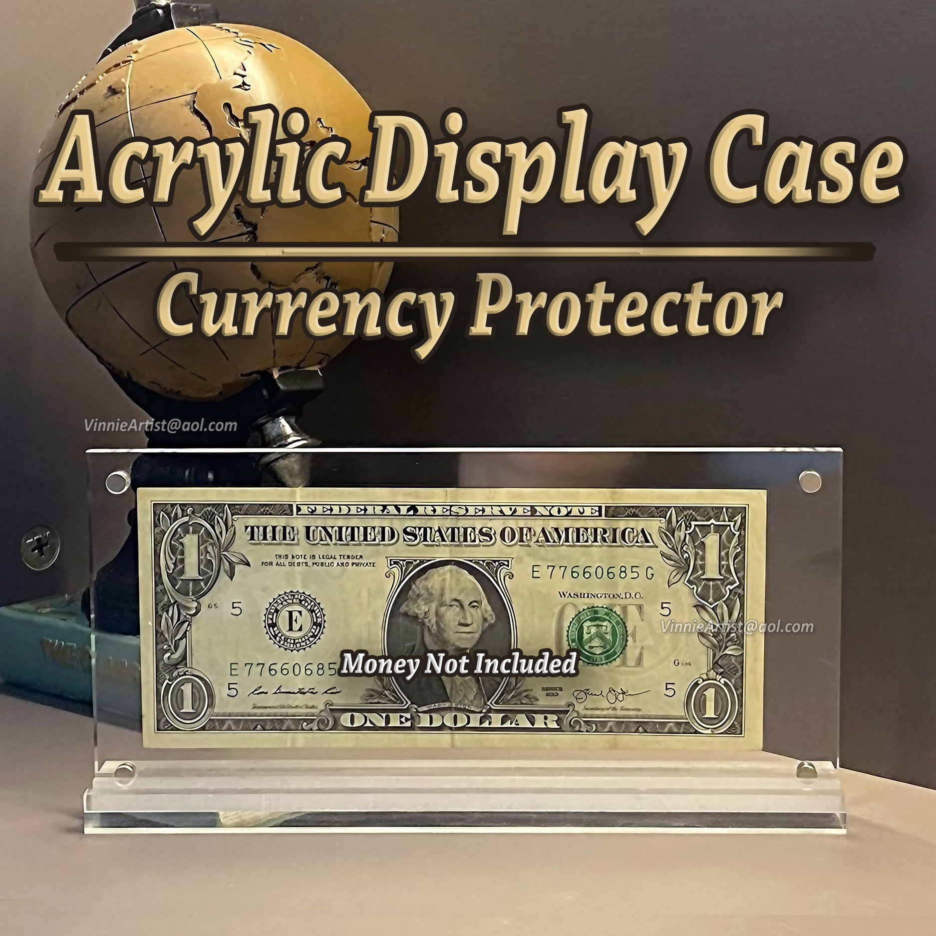Money Display Protector for Modern Currency Hard Plastic Frame Holder Acrylic Case Slab