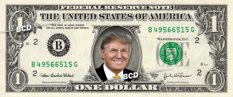 DONALD TRUMP on REAL Dollar Bill Cash Money Collectible Memorabilia Celebrity Bank Note image 7