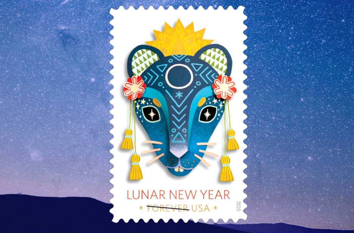 Year of the Rat Lunar New Year Forever Stamps SHEET OF 20 Etsy