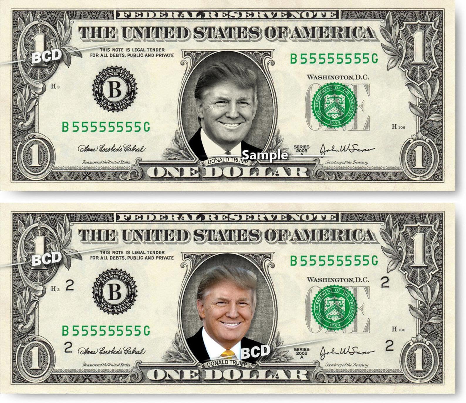 DONALD TRUMP on REAL Dollar Bill Cash Money Collectible Etsy