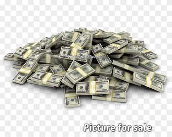 PICTURE for SALE Pile of Money Stack of 5 Stacks Hundred Dollar Bills 100 PNG Graphic Transparent Digital Download File Photoshop