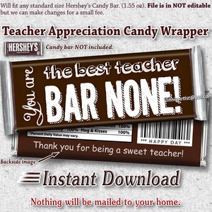 PRINTABLE Hersheys Candy Bar Wrapper Teacher Appreciation Week - Etsy