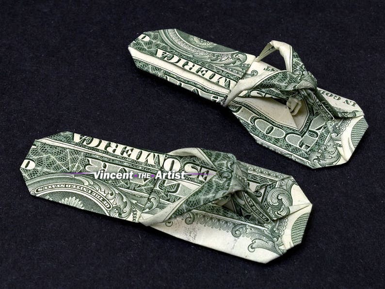 SANDALS Money Origami Art Dollar Bill Cash Slippers Thongs Etsy