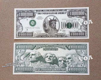 1 Million Dollar Bill, Fake money, Money Bill Art, Digital Money, Your Face  on Money, Customized Bucks, Game Money, Game Bucks