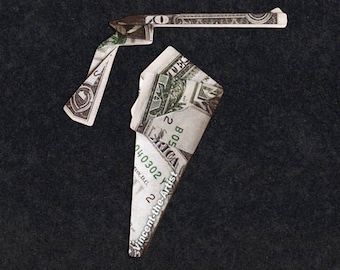GUN and HOLSTER Money Origami - Weapon made of real Dollar Bills