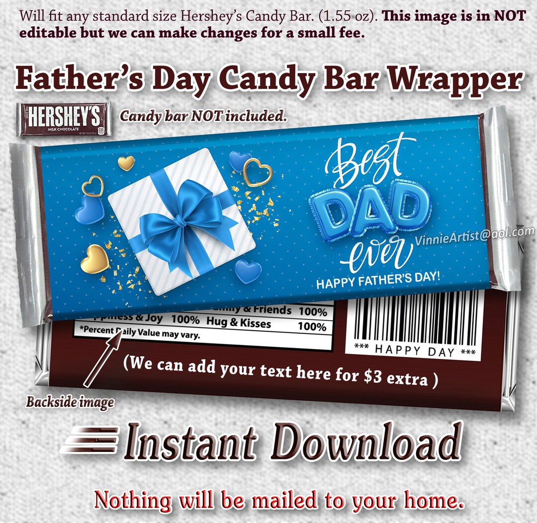PRINTABLE Hersheys Candy Bar Wrapper Gift for Father's Day - Etsy Australia