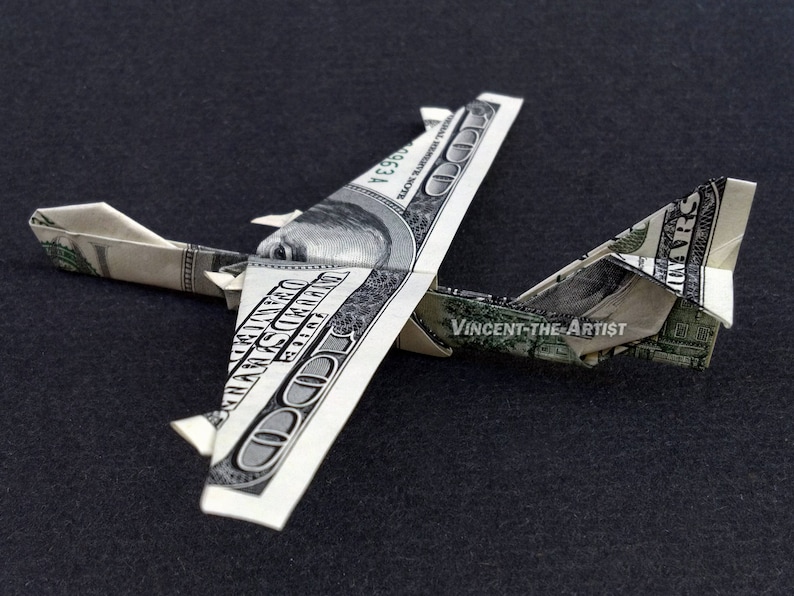 BOEING 747 Jet Fighter Money Origami Dollar Bill Art Etsy