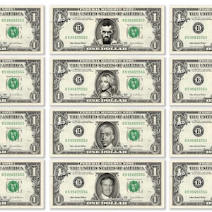 Celebrity Dollar Bill ANY CELEBRITIES You Want on Real | Etsy