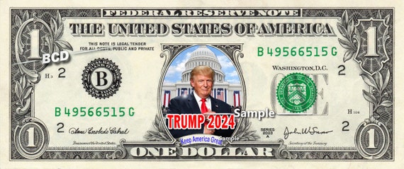 Donald Trump 2024 on a REAL Dollar Bill Keep America Great - Etsy Hong Kong