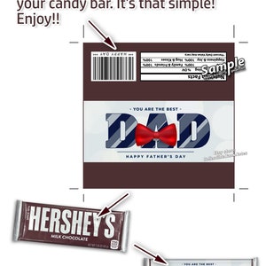PRINTABLE Hershey's Happy Father's Day Candy Bar | Etsy